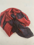 Red/Purple Water Spot Look Scarf