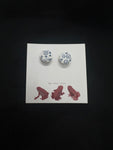 White/Blue Stud Earrings