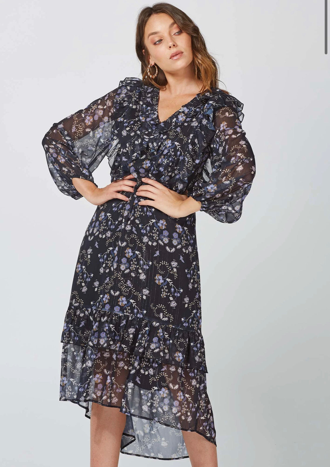 Falls Floral Midi Dress