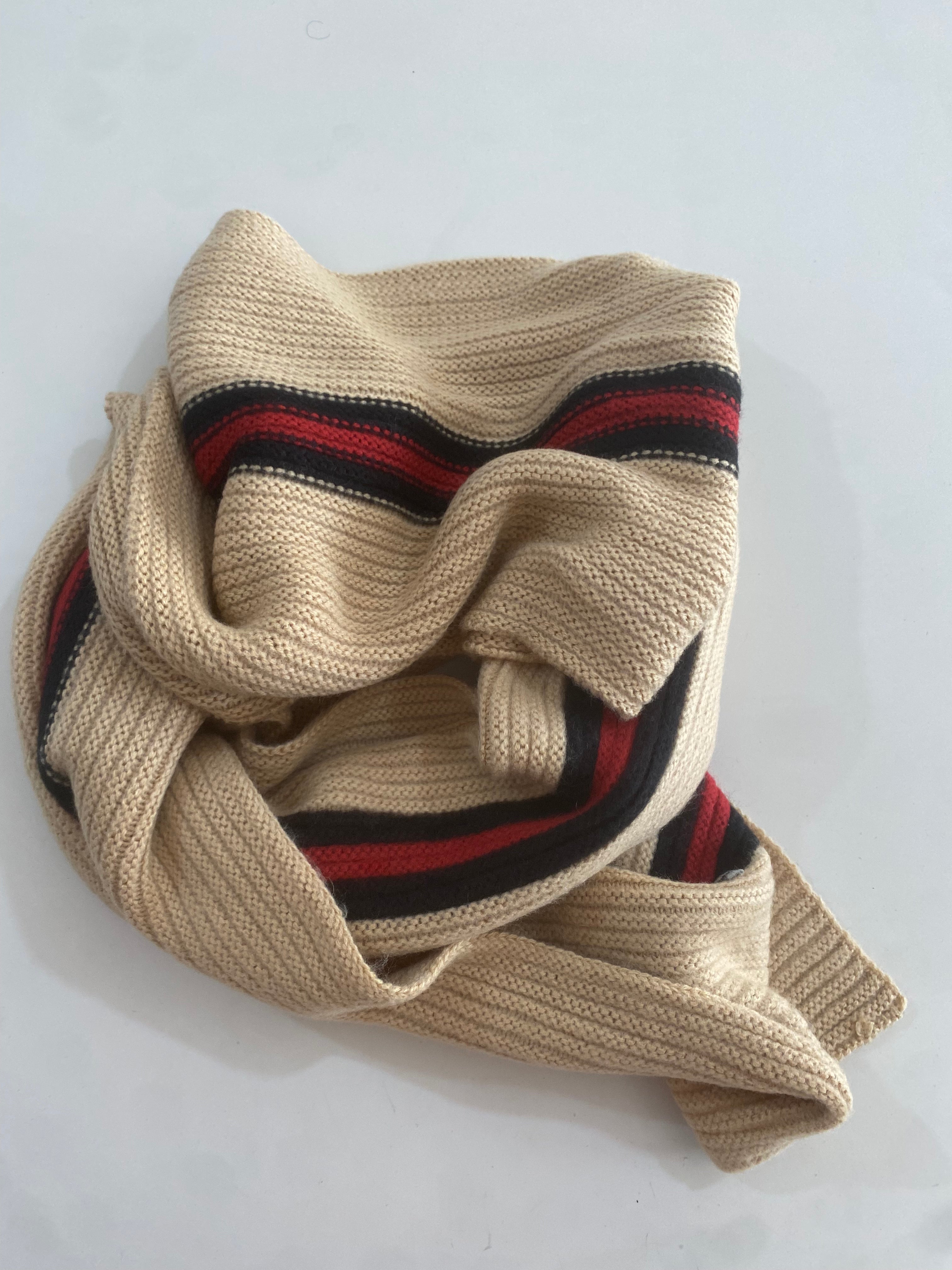 Tygon Striped Knitted Scarf