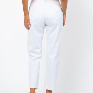 White Mid Waist Jean