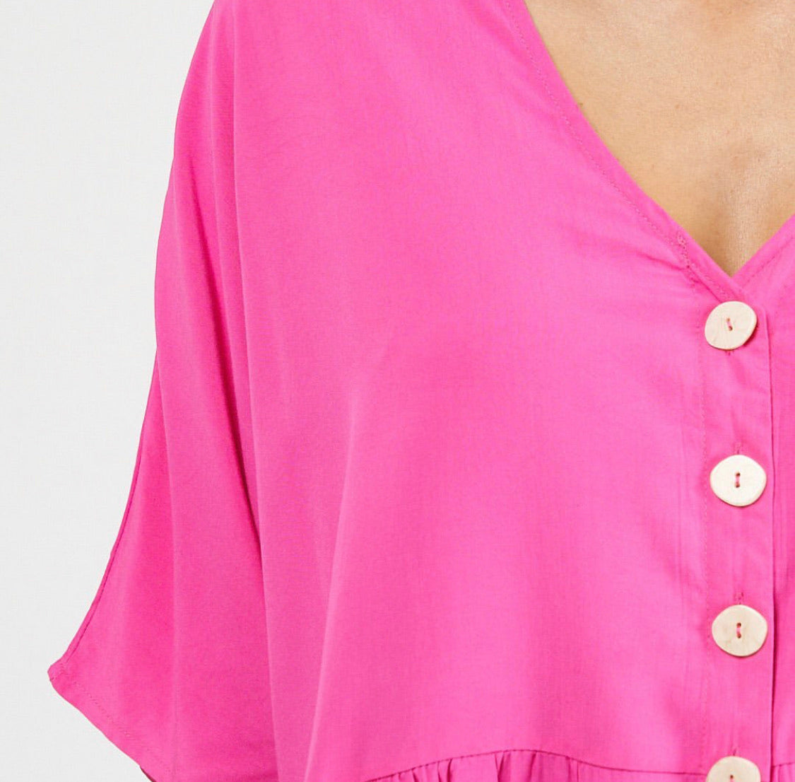 Pink Button Blouse - Ebby and I