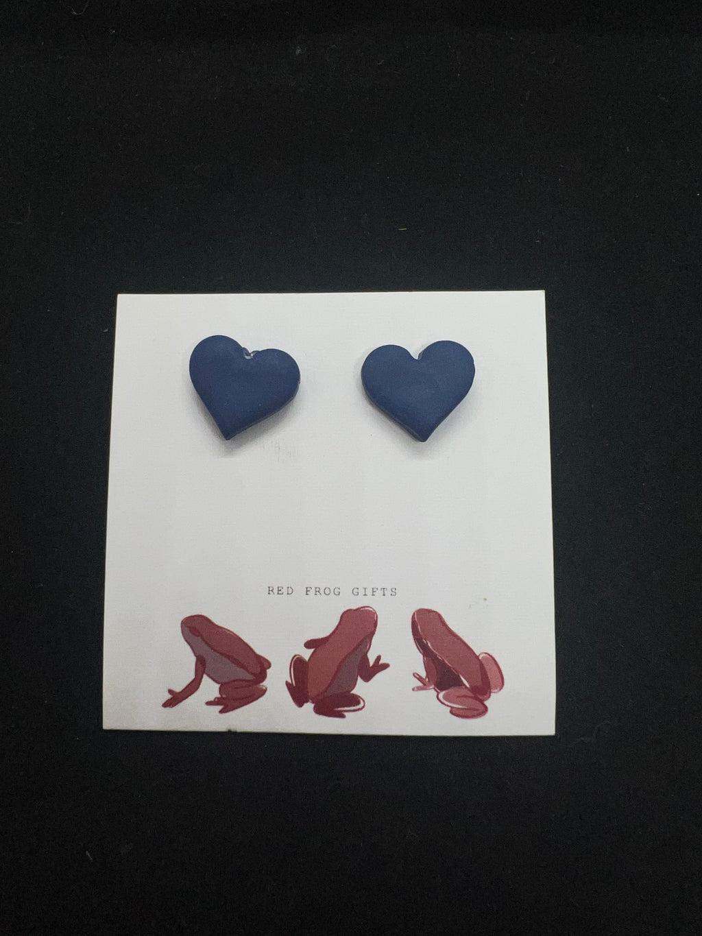 Navy Heart Earrings