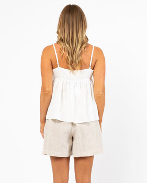 Elastic Waist Linen Shorts