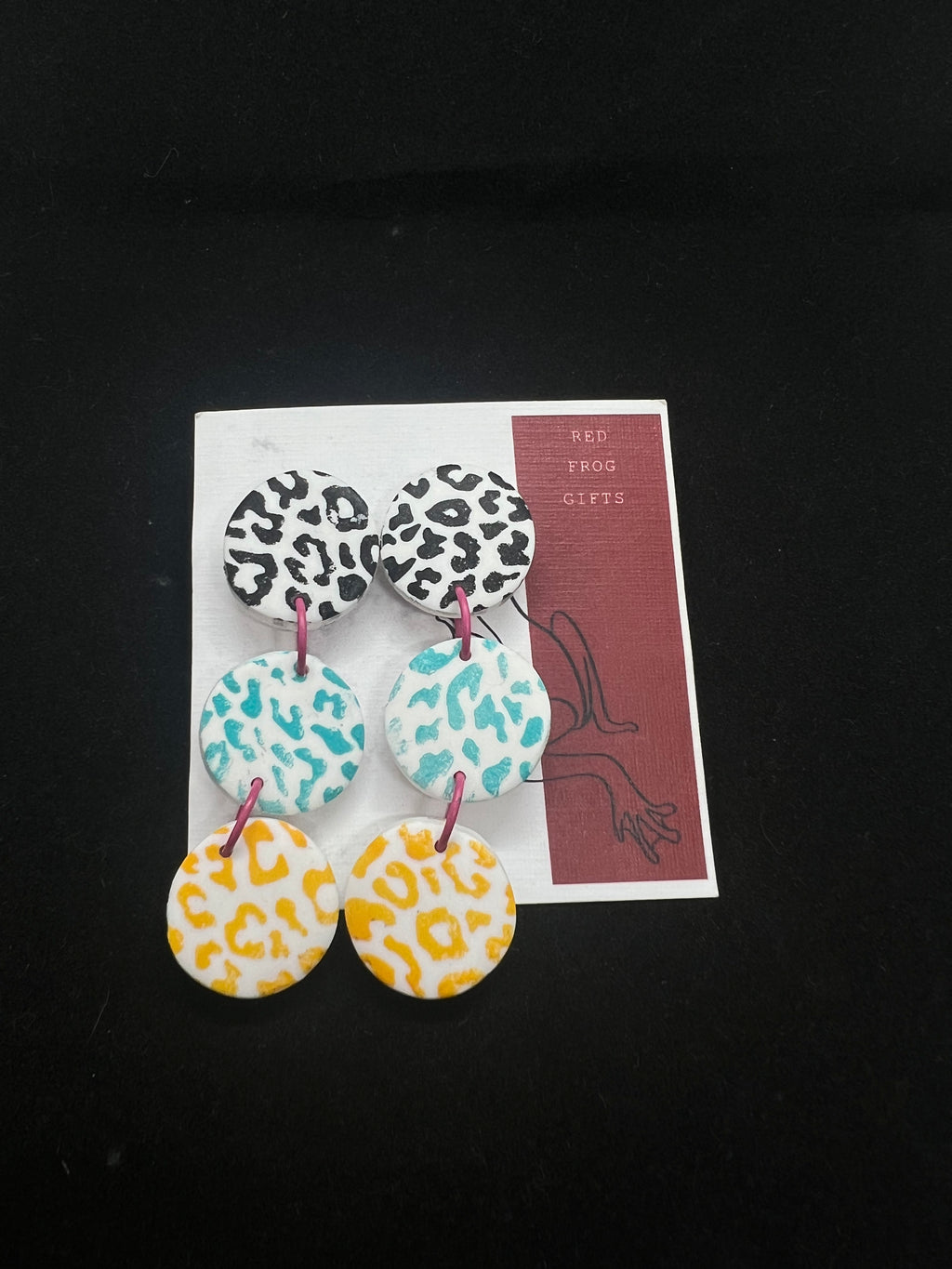 Three Teir Leppard Print Earrings