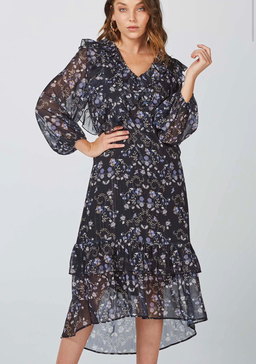 Falls Floral Midi Dress