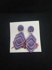 Purple Diamond Dangling Earrings