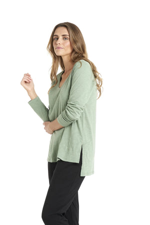 Bonnie Long Sleeve Top - Celadon