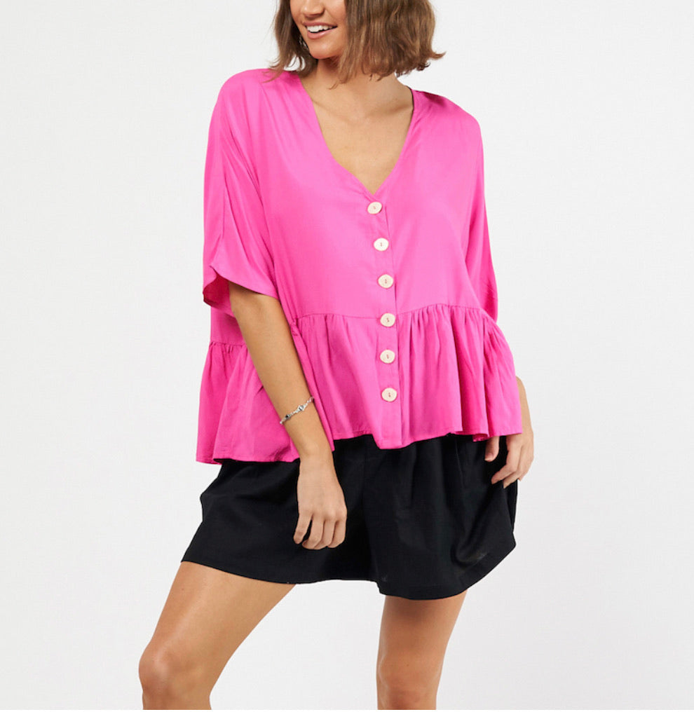 Pink Button Blouse - Ebby and I