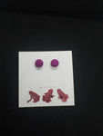 Eggplant Purple Stud Earrings