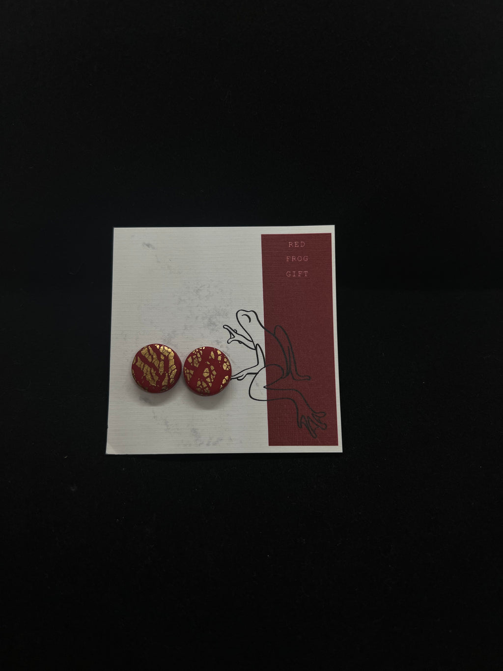 Red and Gold Speck Earrings