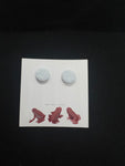 White Speck Stud Earrings