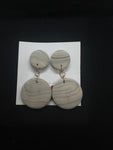 Beige Marble Dangling Earrings