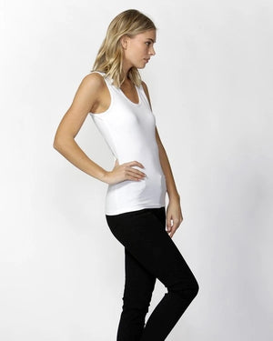 Emma Scoop Tank - White