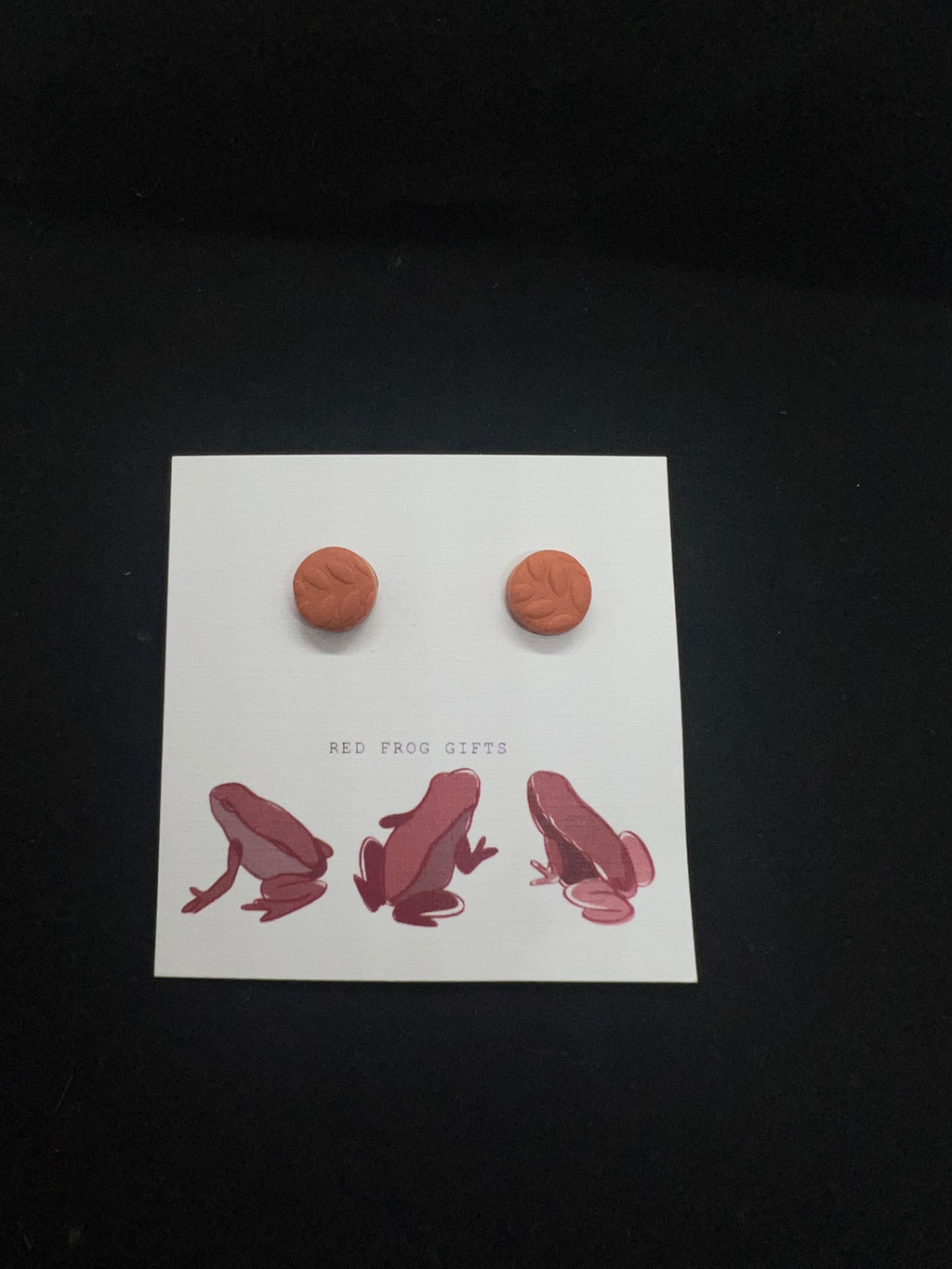 Orange Leaf Stud Earrings